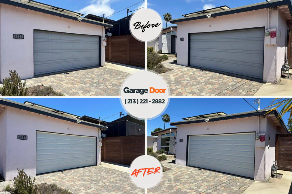 Before and after: garage door repair Shelby, OH